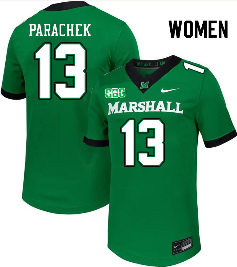 Women #13 Colin Parachek Marshall Thundering Herd SBC Conference College Football Jerseys Stitched-G